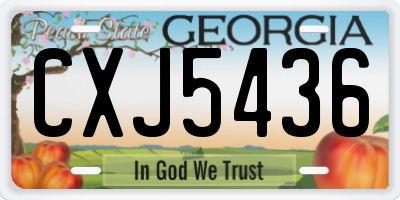 GA license plate CXJ5436