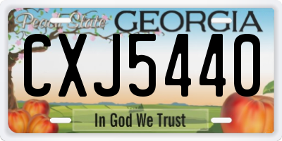 GA license plate CXJ5440