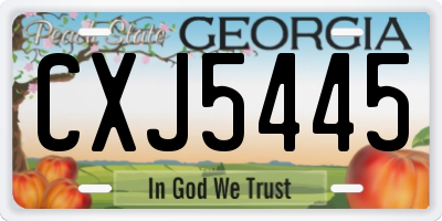 GA license plate CXJ5445