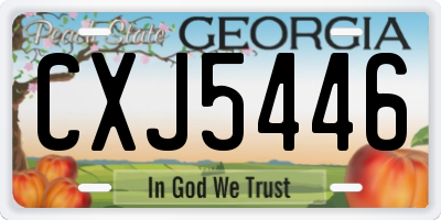 GA license plate CXJ5446