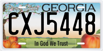 GA license plate CXJ5448