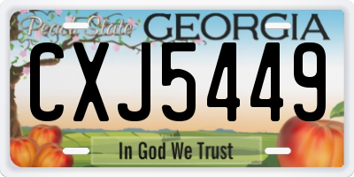 GA license plate CXJ5449
