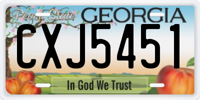 GA license plate CXJ5451