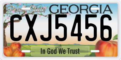 GA license plate CXJ5456