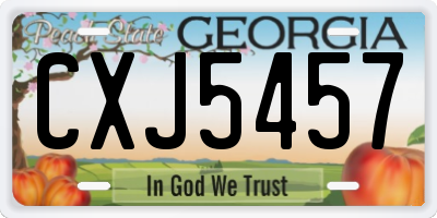 GA license plate CXJ5457