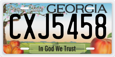 GA license plate CXJ5458