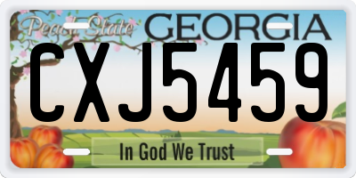 GA license plate CXJ5459