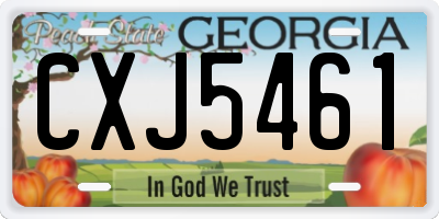 GA license plate CXJ5461