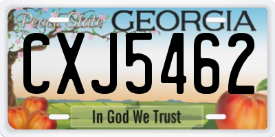 GA license plate CXJ5462