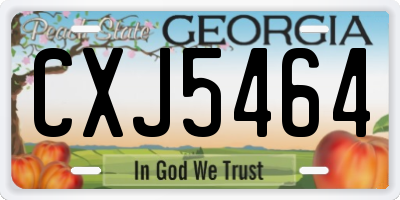 GA license plate CXJ5464