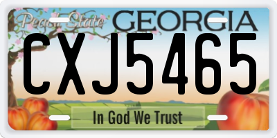 GA license plate CXJ5465