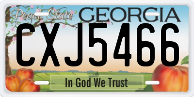GA license plate CXJ5466