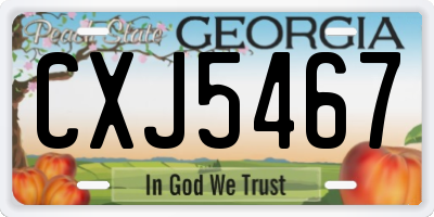 GA license plate CXJ5467