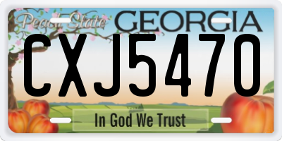 GA license plate CXJ5470