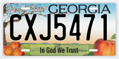 GA license plate CXJ5471