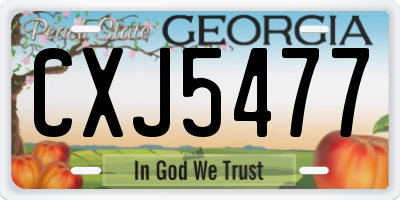 GA license plate CXJ5477