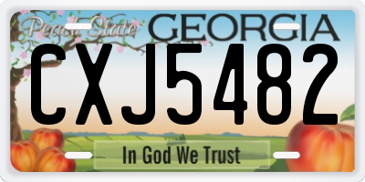 GA license plate CXJ5482