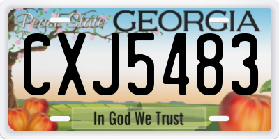 GA license plate CXJ5483