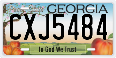 GA license plate CXJ5484