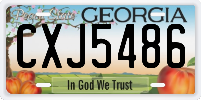 GA license plate CXJ5486