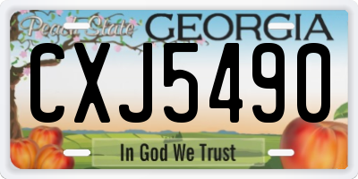 GA license plate CXJ5490