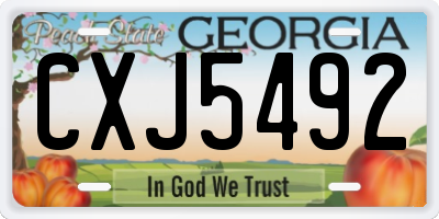 GA license plate CXJ5492