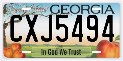 GA license plate CXJ5494