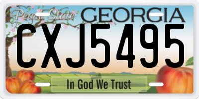 GA license plate CXJ5495