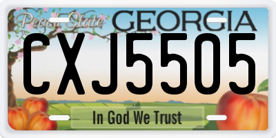 GA license plate CXJ5505