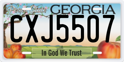 GA license plate CXJ5507
