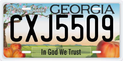 GA license plate CXJ5509