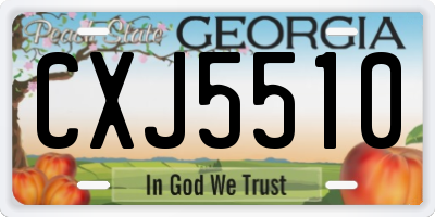 GA license plate CXJ5510