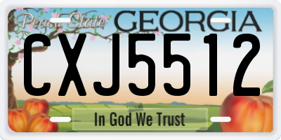 GA license plate CXJ5512