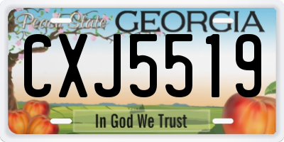GA license plate CXJ5519