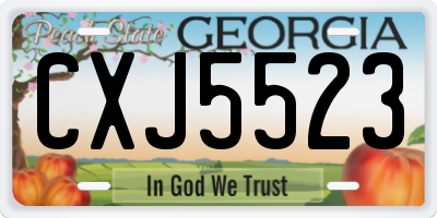 GA license plate CXJ5523