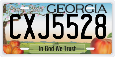 GA license plate CXJ5528