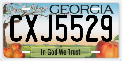 GA license plate CXJ5529