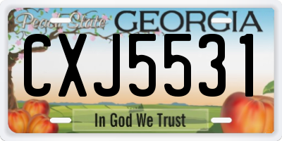 GA license plate CXJ5531