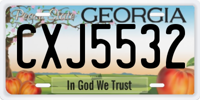 GA license plate CXJ5532