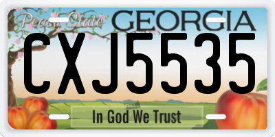 GA license plate CXJ5535