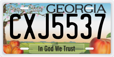 GA license plate CXJ5537