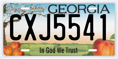 GA license plate CXJ5541