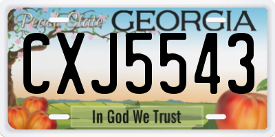 GA license plate CXJ5543