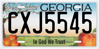 GA license plate CXJ5545