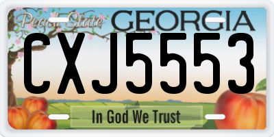 GA license plate CXJ5553