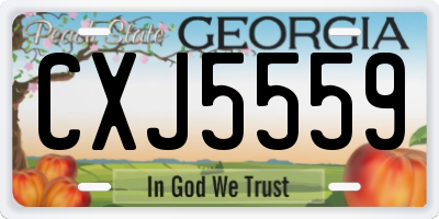 GA license plate CXJ5559