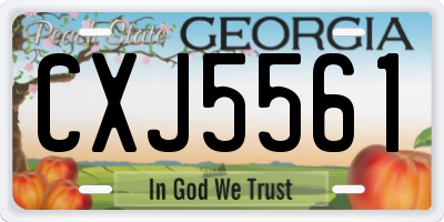 GA license plate CXJ5561