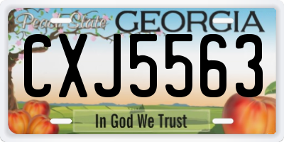 GA license plate CXJ5563
