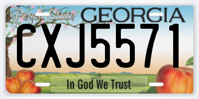 GA license plate CXJ5571