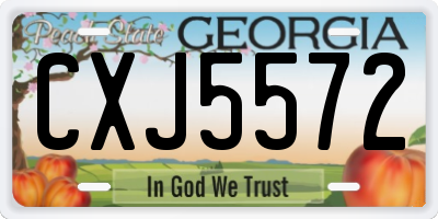 GA license plate CXJ5572